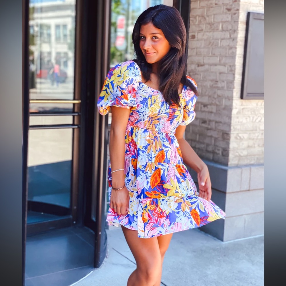 Floral flying tomato’s mini dress